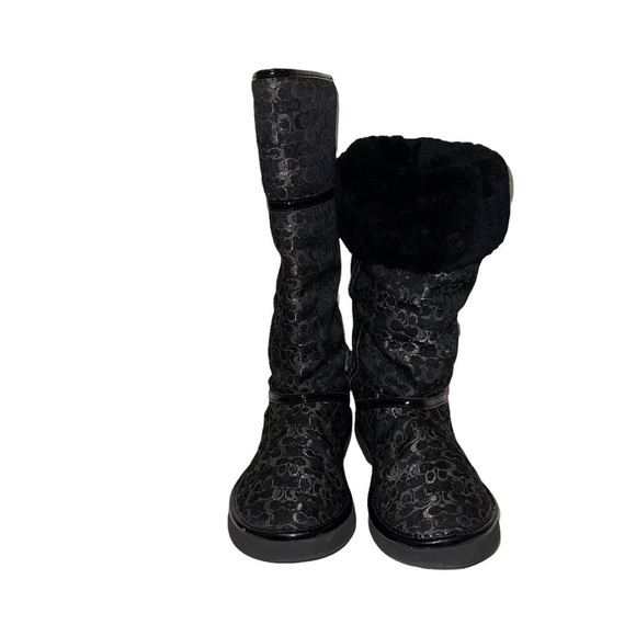 Coach Nikole Signature Jacquard Tall Winter Boots Woman Shoes Size 5 - Picture 4 of 9
